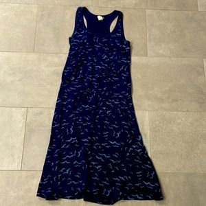 Racerback Cotton Dress with Fun Bird Print